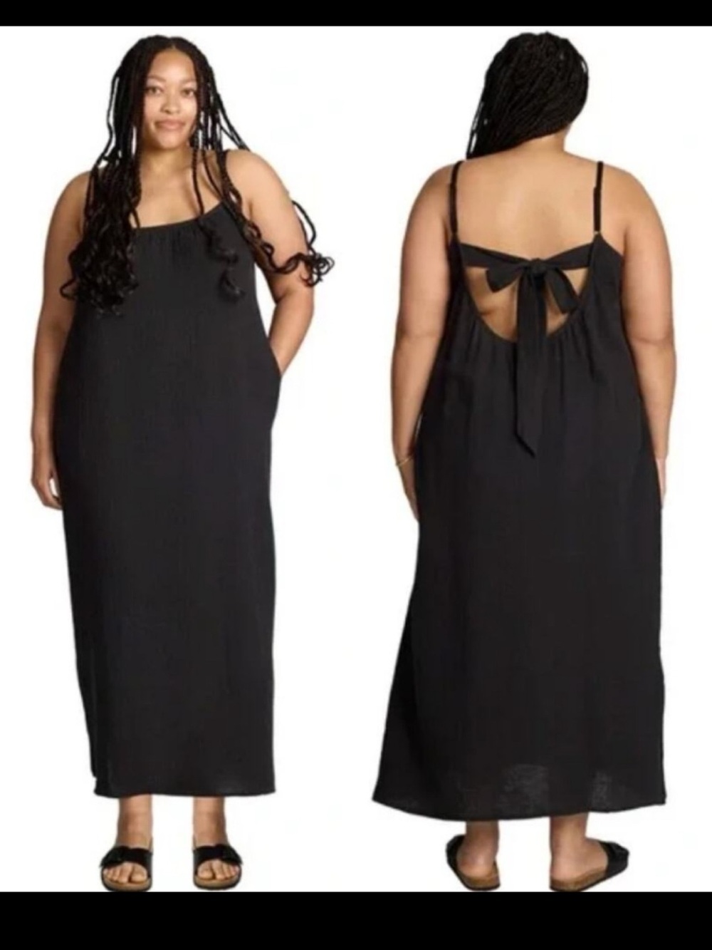 Sol Angeles Black Gauzy Maxi Dress Plus Size in Black NEW! RV$128 Anthropologie - Picture 4 of 15